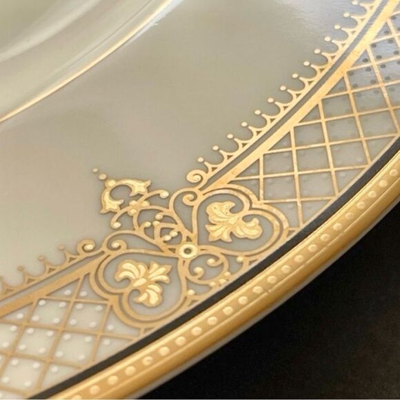 Vintage Mikasa Japan Fine China Regal Court Gold Lattice 12” Round Chop Platter - Picture 11 of 15